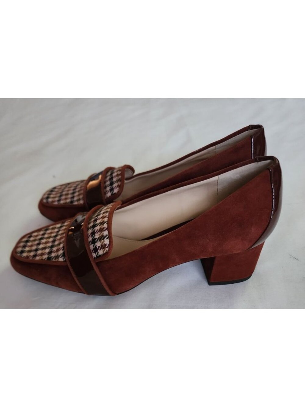 Alex Marie Women's Phaidia Suede Houndstooth Block Heel Loafer Pumps Size 8.5M - Picture 5 of 16
